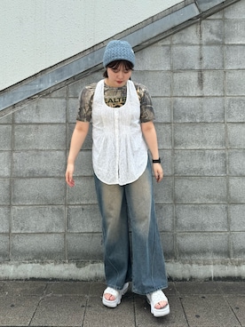 「arth（アース）のアイテム（帽子）」を使った、aoiさん（レディース・167cm）の夏コーディネート