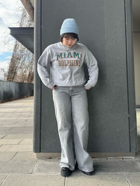 「OVERRIDE」｜「アイテム（ニットキャップ/ビーニー）」を使った、aoiさん（レディース・167cm）の冬コーディネート