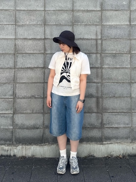 「OVERRIDE」｜「アイテム（帽子）」を使った、aoiさん（レディース・167cm）の夏コーディネート