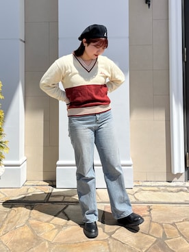 「KANGOL（カンゴール）のアイテム（ハンチング/ベレー帽）」を使った、aoiさん（レディース・167cm）の春コーディネート
