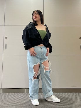「クセニア・シュナイダー」｜「アイテム（デニムジャケット）」を使った、AYさん（レディース・168cm）の夏コーディネート