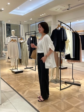 「NOLLEY’S（ノーリーズ）のアイテム（ノーカラージャケット）」を使った、fhanaさん（レディース・153cm）の春コーディネート
