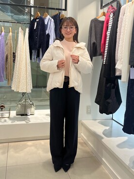 「NOLLEY’S（ノーリーズ）のアイテム（ダウンジャケット/コート）」を使った、fhanaさん（レディース・153cm）の冬コーディネート