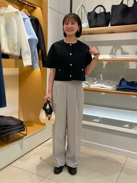 「NOLLEY’S（ノーリーズ）のアイテム（ノーカラージャケット）」を使った、fhanaさん（レディース・153cm）の春コーディネート