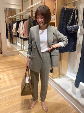 「仕事コーデ」｜「アイテム（ジャケット/アウター）」を使った、fhanaさん（レディース・153cm）の秋コーディネート