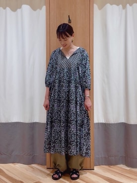 「Samansa Mos2 blue（サマンサモスモスブルー）のアイテム（ワンピース/ドレス）」を使った、ひらさわさん（レディース・165cm）の夏コーディネート