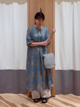 「Samansa Mos2 blue（サマンサモスモスブルー）のアイテム（ワンピース/ドレス）」を使った、ひらさわさん（レディース・165cm）の夏コーディネート