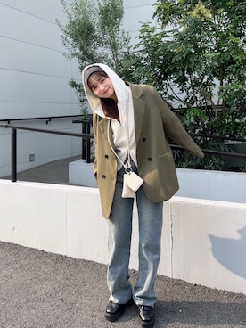 「アイテム（パーカー）」を使った、Ada.さん（レディース・155cm）の夏コーディネート