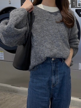 「Vネック」｜Ada.さん（レディース・155cm）の秋コーディネート