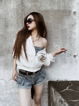 「VIVID LADY（ビビッドレディー）のアイテム」を使った、Ada.さん（レディース・153cm）の夏コーディネート