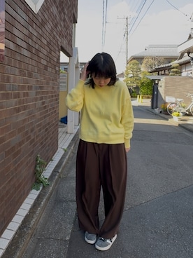 「春カラー」｜「アイテム（スラックス）」を使った、beyさん（レディース・165cm）の春コーディネート