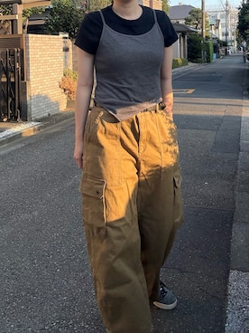 「アイテム（チノパンツ）」を使った、beさん（レディース・166cm）の秋コーディネート