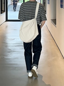 「アイテム（メッセンジャーバッグ、ホワイト系）」を使った、watotttさん（メンズ・168cm）の夏コーディネート