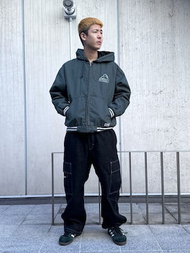 「XLARGE（エクストララージ）のアイテム（ブルゾン）」を使った、りょうへいさん（メンズ・180cm）の冬コーディネート