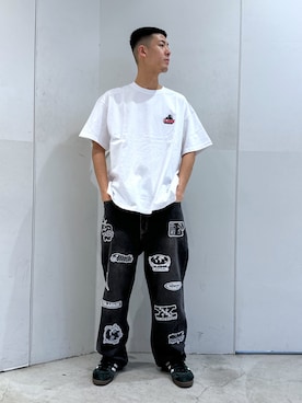 「XLARGE原宿」｜りょうへいさん（メンズ・180cm）の春コーディネート