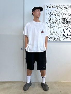 「Champion（チャンピオン）のアイテム（パンツ）」を使った、りょうへいさん（メンズ・180cm）の春コーディネート