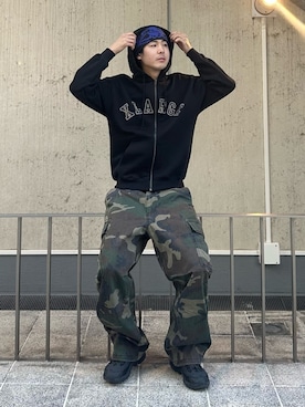 「XLARGE（エクストララージ）のアイテム（帽子）」を使った、りょうへいさん（メンズ・180cm）の春コーディネート