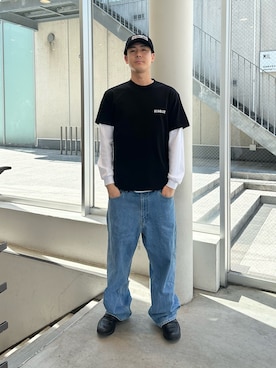 「XLARGE（エクストララージ）のアイテム（キャップ）」を使った、りょうへいさん（メンズ・180cm）の春コーディネート