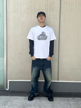 「XLARGE（エクストララージ）のアイテム（キャップ）」を使った、りょうへいさん（メンズ・180cm）の春コーディネート