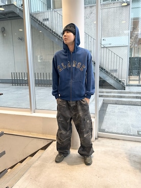 「XLARGE（エクストララージ）のアイテム（帽子）」を使った、りょうへいさん（メンズ・180cm）の春コーディネート