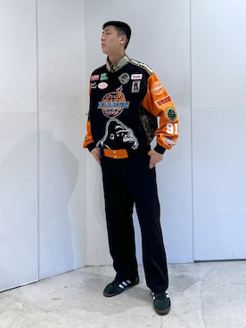 「XLARGE原宿」｜「アイテム（ブルゾン）」を使った、りょうへいさん（メンズ・180cm）の秋コーディネート
