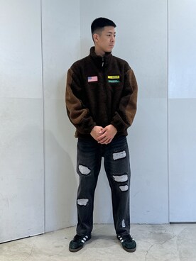 「XLARGE原宿」｜「アイテム（ブルゾン）」を使った、りょうへいさん（メンズ・180cm）の秋コーディネート