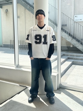 「XLARGE（エクストララージ）のアイテム（パンツ）」を使った、りょうへいさん（メンズ・180cm）の春コーディネート