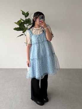 「kutir（クティール）のアイテム（ワンピース/ドレス）」を使った、かほさん（レディース・158cm）の夏コーディネート