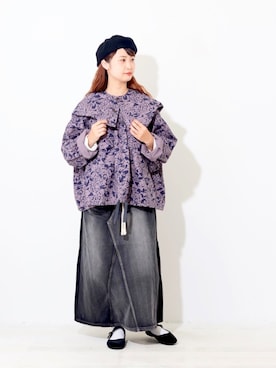 「TOBILA（トビラ）のアイテム（その他アウター）」を使った、mkmk_0922さん（レディース・158cm）の秋コーディネート