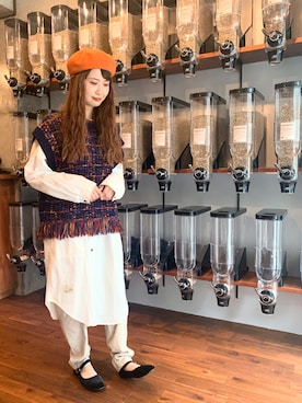「CUBE SUGAR（キューブシュガー）のアイテム（シャツワンピース）」を使った、mkmk_0922さん（レディース・158cm）の秋コーディネート