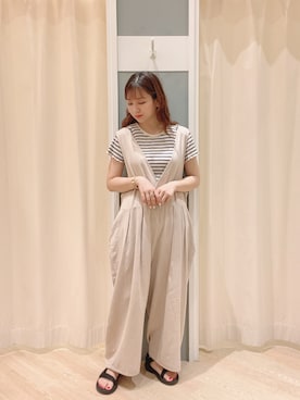 「カシュクール」｜「アイテム（サロペット/オーバーオール）」を使った、𝙼 𝙸 𝚈 𝚄さん（レディース・158cm）の夏コーディネート