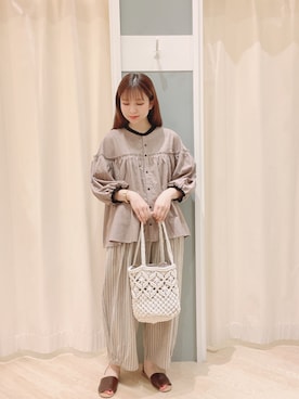 「Samansa Mos2（サマンサ モスモス）のセパレートサンダル（サンダル）」を使った、𝙼 𝙸 𝚈 𝚄さん（レディース・158cm）の夏コーディネート