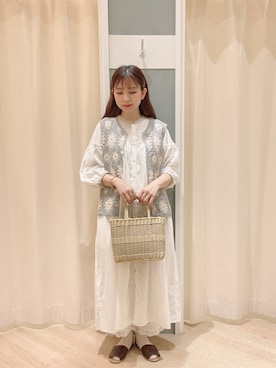 「Samansa Mos2（サマンサ モスモス）のセパレートサンダル（サンダル）」を使った、𝙼 𝙸 𝚈 𝚄さん（レディース・158cm）の夏コーディネート