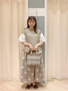 「Samansa Mos2（サマンサ モスモス）のセパレートサンダル（サンダル）」を使った、𝙼 𝙸 𝚈 𝚄さん（レディース・158cm）の夏コーディネート