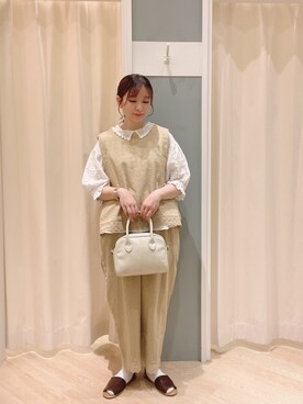 「Samansa Mos2（サマンサ モスモス）のセパレートサンダル（サンダル）」を使った、𝙼 𝙸 𝚈 𝚄さん（レディース・158cm）の春コーディネート