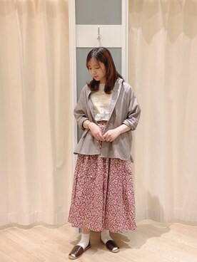 「Samansa Mos2（サマンサ モスモス）のセパレートサンダル（サンダル）」を使った、𝙼 𝙸 𝚈 𝚄さん（レディース・158cm）の春コーディネート