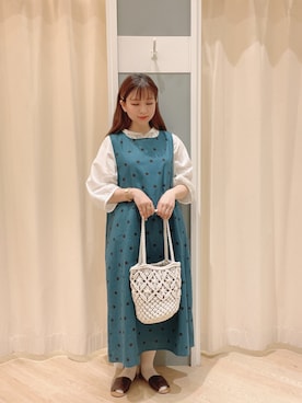 「Samansa Mos2（サマンサ モスモス）のセパレートサンダル（サンダル）」を使った、𝙼 𝙸 𝚈 𝚄さん（レディース・158cm）の夏コーディネート