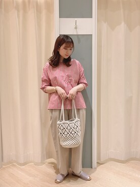 「Samansa Mos2（サマンサ モスモス）のセパレートサンダル（サンダル）」を使った、𝙼 𝙸 𝚈 𝚄さん（レディース・158cm）の春コーディネート