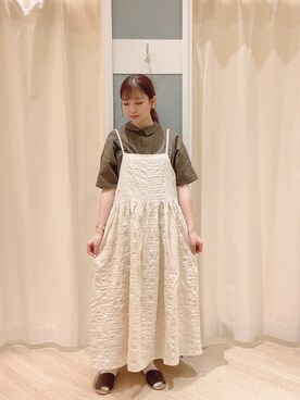 「Samansa Mos2（サマンサ モスモス）のセパレートサンダル（サンダル）」を使った、𝙼 𝙸 𝚈 𝚄さん（レディース・158cm）の夏コーディネート