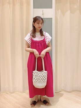 「Samansa Mos2（サマンサ モスモス）のセパレートサンダル（サンダル）」を使った、𝙼 𝙸 𝚈 𝚄さん（レディース・158cm）の夏コーディネート