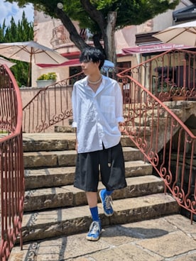 「アイテム（スラックス）」を使った、ゆがちさん（メンズ・168cm・10代）の夏コーディネート