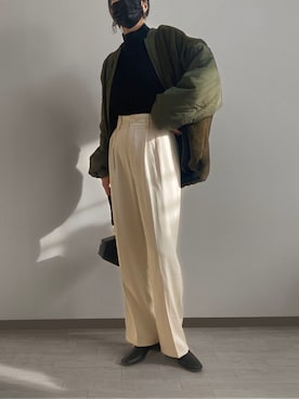 「kutir（クティール）のアイテム（MA-1）」を使った、sayaさん（レディース・170cm）の冬コーディネート