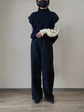 「INTER FACTORY（インターファクトリー）のアイテム（ベスト）」を使った、sayaさん（レディース・170cm）の春コーディネート