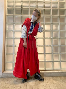 「ROSE BUD（ローズバッド）のアイテム（ワンピース/ドレス、レッド系）」を使った、yuiさん（レディース・154cm）の秋コーディネート