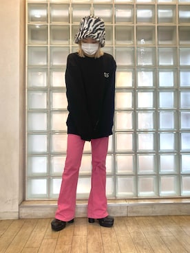 「GU（ジーユー）のアイテム（スウェット、ブラック系）」を使った、yuiさん（レディース・154cm）の秋コーディネート
