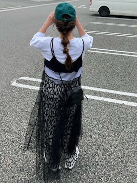 「アイテム（帽子、グリーン系）」を使った、M★★★さん（レディース・156cm）の夏コーディネート