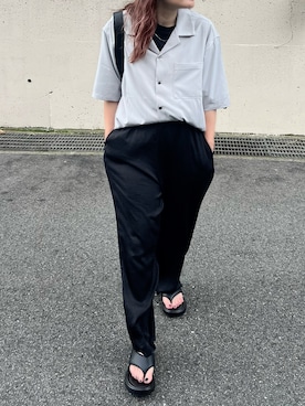 「サテンパンツ」｜「アイテム（その他）」を使った、M★★★さん（レディース・156cm）の夏コーディネート