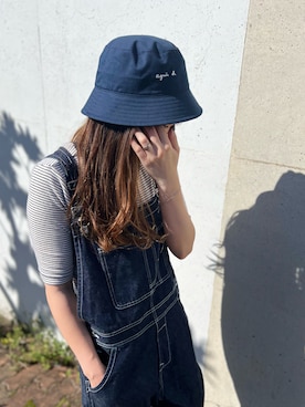「CANAL JEAN（キャナルジーン）のアイテム（サロペット/オーバーオール）」を使った、M★★★さん（レディース・156cm）の夏コーディネート