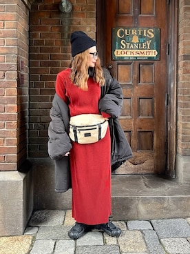 「アイテム（ミリタリージャケット）」を使った、M★★★さん（レディース・156cm）の冬コーディネート