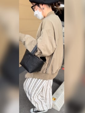 「chiiiibag」｜「アイテム（MA-1）」を使った、M★★★さん（レディース・156cm）の春コーディネート